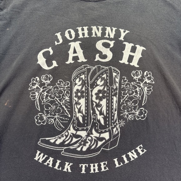 Johnny Cash Other - Men's Retro Johnny Cash "Walk the Line" T-Shirt Size- Large Cotton Black